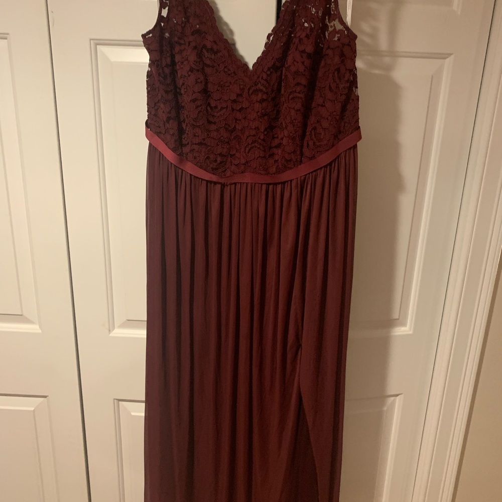David’s bridal long dress in wine